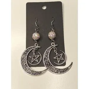 Celestial Moon Dangle Earrings