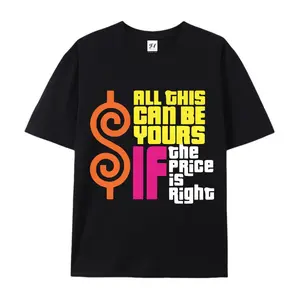 Men's Cotton T Shirt Featuring Vibrant Retro "All This Can Be Yours If The Price Is Right" Graphic Print Casual Round Neck Short Sleeve Tee for Casual Wear