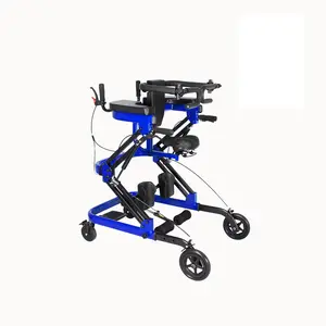 Stand-Assist Rehab Walker | 23-51" Height Tune | 330 lbs Heavy-Duty | 4-Wheel Brake & Fold | Post-Surgery Walking Gift Blue