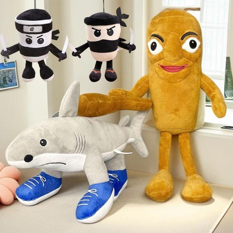 Large Size Tung Tung Tung Sahur, Tralalero Tralala, Shimpanzinni Bananini, Lirili Larlla, Cappuccino Assassino Italian Brainrot Inspired,  Plush Soft Stuffed Meme Dolls for Collectors & Fans, Funny Halloween/Birthday/Christmas Gift Ideas