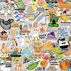 123pcs Punny Funny Stickers For Adults– Waterproof Vinyl Decals for Laptops, Water Bottles, Journals, Skateboards & More