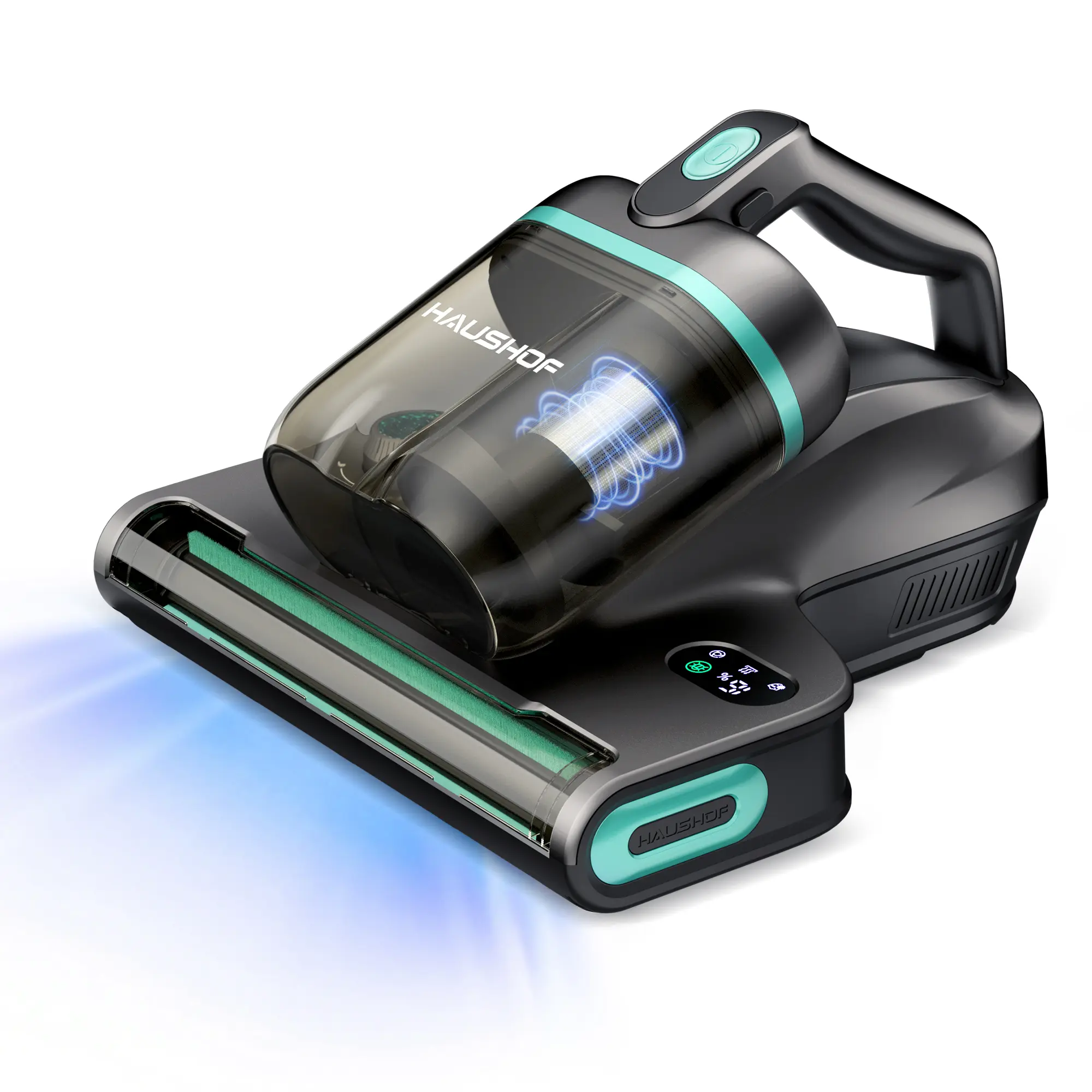 #summersale HAUSHOF Mattress Vacuum Cleaner, 15Kpa Bed Vacuum Cleaner with 275nm UV-C Light, 140°F Heat, Aromatherapy, HEPA Filter, Dual Dust Cups, Versatile Handheld Vacuums for Bed, Sofa, Couch, Crib