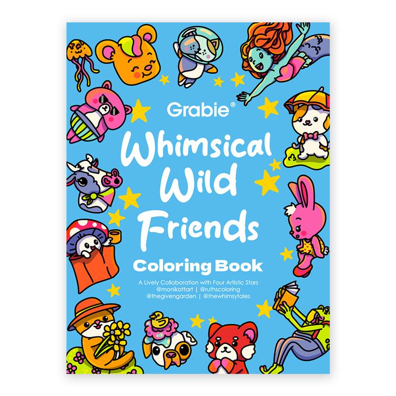 [Flash Sale] 32 Sheets Whimsical Wild Friends Coloring Book: An Exclusive 4-Artist Collaboration, gift for valentines's day