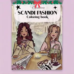 "Scandi Fashion" OR "Scandi Fashion 2" Coloring Book Original Hand Drawn Girly Illustrations, Girlhood & Self-Care --  Perfect for Christmas Gift for Fashion Lovers -- Paperback