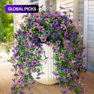 7pcs Outdoor Artificial Hanging Bouquet, Vibrant Long-Lasting Flowers, Artificial Plants, Indoor & Outdoor Decoration, Perfect for Garden and Window Sill, Fake Hanging Plants