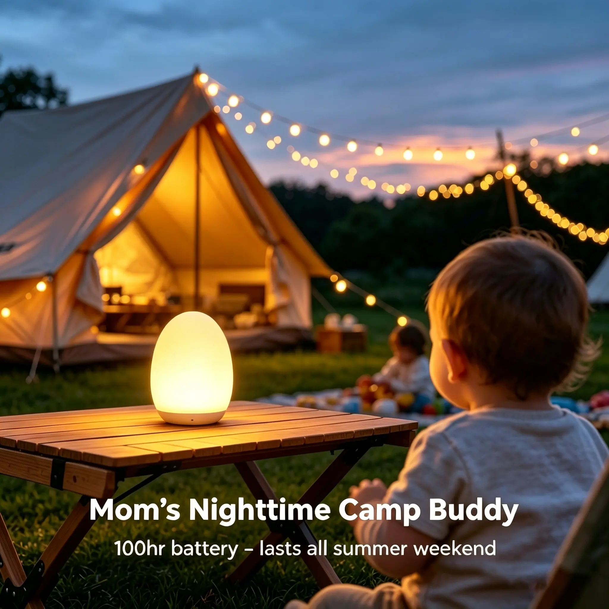 Portable Egg Night Light for Kids,Babies,  Rechargeable Tap Light with 7 RGB Colors,Timer and Touch Control