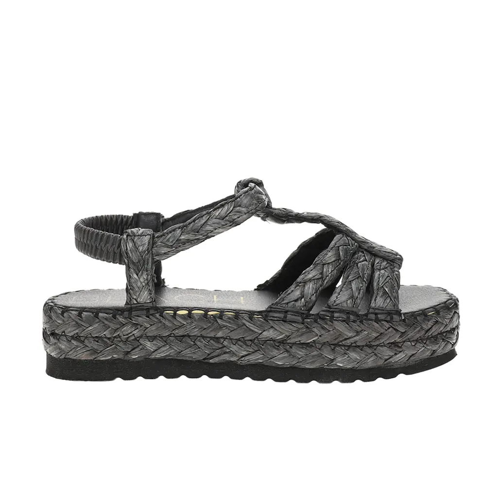 BEACH by Matisse Womens North Shore Platform Espadrille T-Strap Casual Sandals Casual Low Heel 1-2" - Black