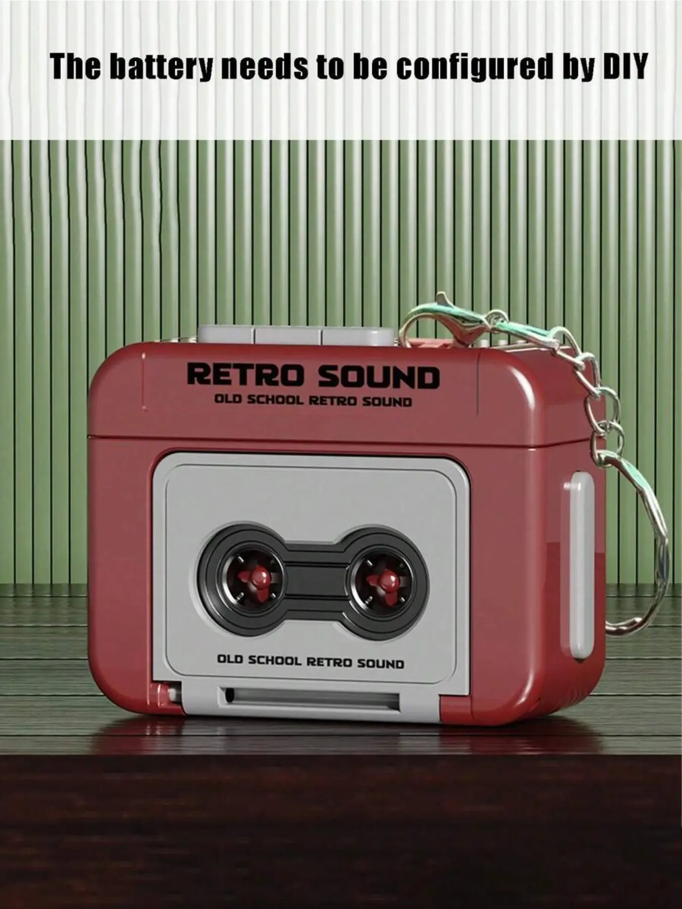 New Retro Mini Tape Recorder Keychain, Stylish Keychain, Battery-Free, Y2K Style, Couple Music Box Pendant/Decoration, Suitable For Recording, Bag Pendant, Personalized Music Recording Decoration, Vintage Design, Interesting Music Player