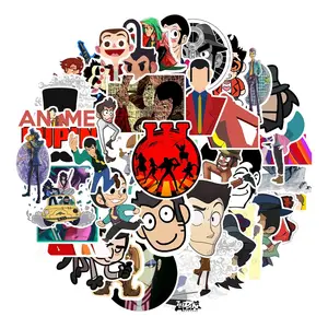 54 Pieces Lupin Iii Waterproof Stickers, Car Water Bottle Luggage Phone Laptop Decals, Durable Printed Adhesives for Personalization
