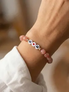 Elegant Handmade Crystal Bead Bracelet, Natural Stone Jewelry for Mother's Day, Perfect Gift for Daily Wear, Stylish and Versatile Accessory