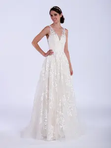 Lace wedding dress with sequins