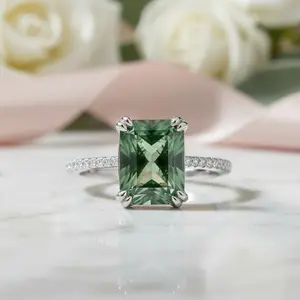 Moss Agate Engagement Ring