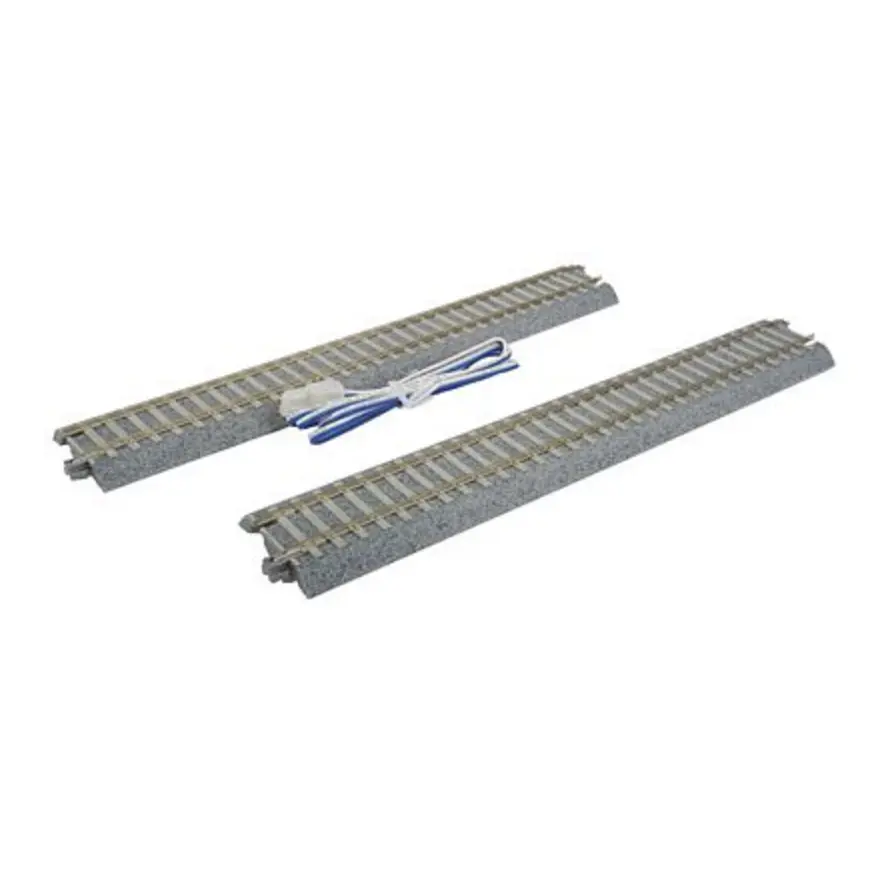 Kato USA 2-153 Straight Feeder Track w/Concrete Ties - Unitrack -- With Feeder Cable 9-3/4" 246mm, HO