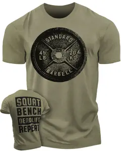 Squat Bench Deadlift Repeat Workout Gym T-Shirt for Men