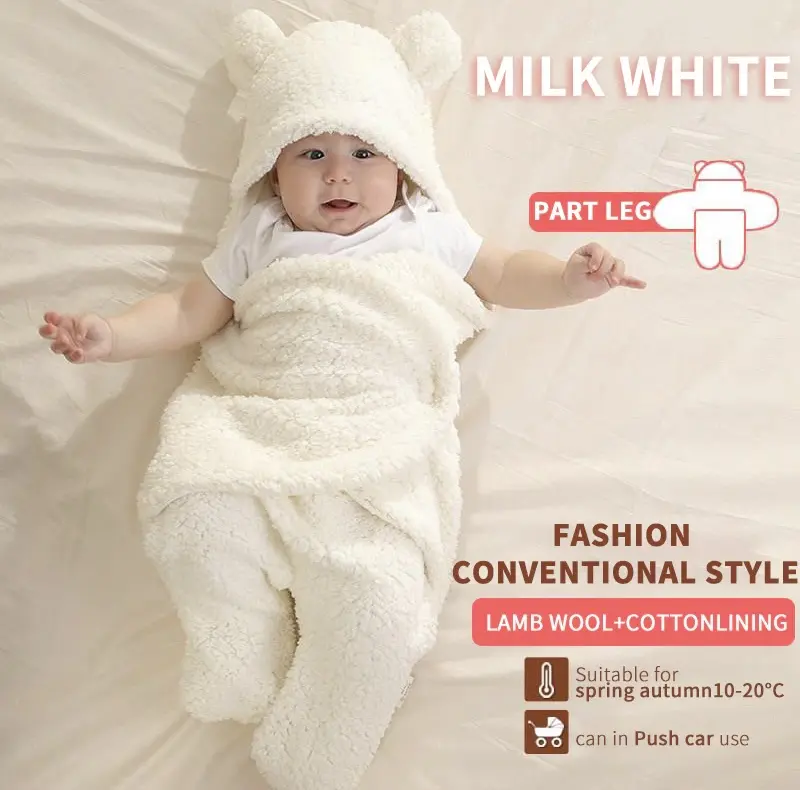 Cozy Bear Swaddle Milk White