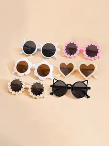 6-Piece Fashionable Multi-Style Kids Glasses Set, Cute Baby Sunglasses Suitable for Travel Photography Outdoor Activities