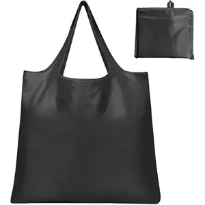 Washable Large Foldable Shopping Bag, Waterproof Reusable Grocery Bag Holder,for Shopping Reusable Tote Bags Large 50LBS,Tote Bags Nylon Bags(Black)