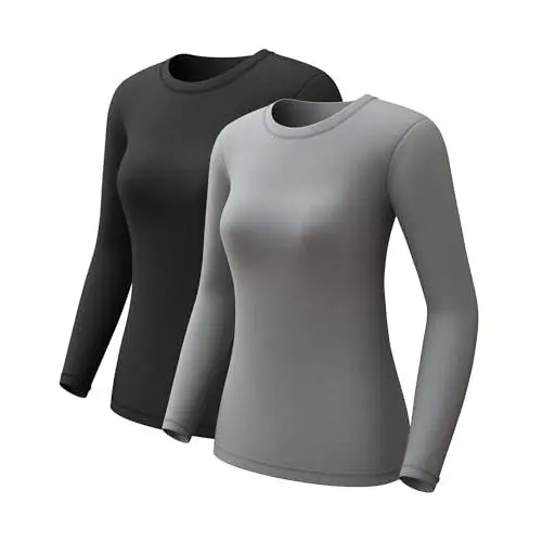 Women's Thermal Underwear Tops - Fleece Lined Long Sleeve Baselayer Shirt for Winter, 1 2 4 Pack, Warm Comfortable Layering Essential Cold Weather Clothing Women's Thermal Underwear Tops - Fleece Lined Long Sleeve Baselayer Shirt for Winter, 1 2 4 Pack, Warm Comfortable Layering Essential Cold Weather Clothing
