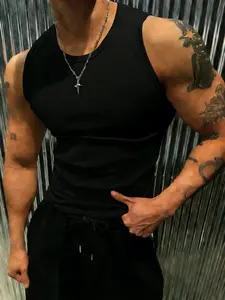 2026 Men's Minimalist Slim Fit Sleeveless Gym Vest, Fitness Streetwear, Athletic Workout Clothing for Daily and Workout Wear, Sleeveless Gym Tops