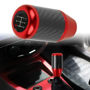 Brand New Universal 5 SPEED Red Carbon Fiber Racing Gear Stick Shift Knob For MT Manual