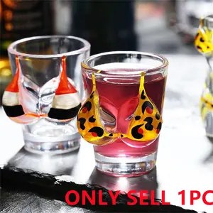 Creative Bra Shaped Glass Cup, 1 Count Fashionable Drinking Cup, Drinking Accessories for Party, Wedding, Bar, Home Decor, Drinkware, Stylish Glass Cups