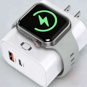 Apple Watch Charger, Smart Watch Charger, Wireless Magnetic Charger, 23W Dual Port Wall Fast Charger, USB C And USB A Charging Block, for iwatch, iPhone, Android Phones