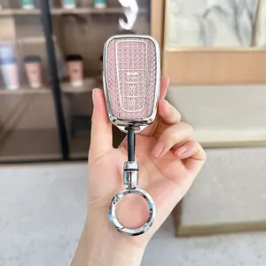 ACEBOY for Toyota Camry RAV4 Key Fob Cover -Soft TPU Key Fob Protector for Highlander Avalon C-HR Prius GT86 Smart Key Case with Bling Keychain