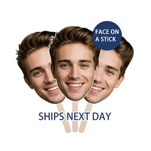 Custom Big Head Cutout on a Stick Personalized Face Signs for Wedding Decor Party Birthday Bachelorette 1PC Cardboard Supplies