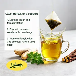Solumis Herbal Lung Liver Kidney Detox Tea Chrysanthemum Peppermint Mulberry Licorice 8 Herbs- teajunkie Better blends -60 Bags Natural Relief for Breathing Everyday Caffeine-Free Beverage