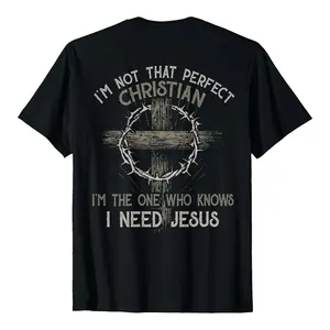I'm Not That Perfect Christian  I'm The One That Knows T-Shirt        Graphic tees Casual Shortsleeve