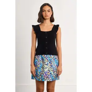 Morgan Ruffle Strap Top Black