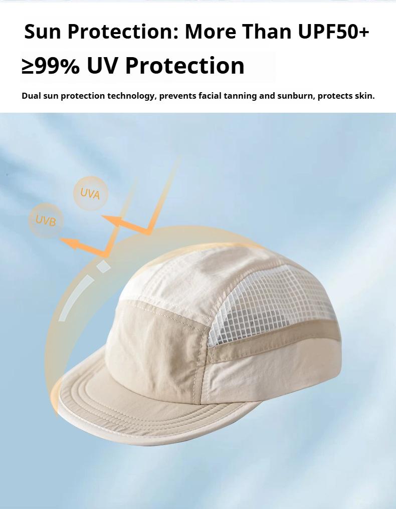 Khaki Outdoor Quick-Drying Baseball Cap Breathable Waterproof Sun-Protective Hat for Cycling & Hiking Slim Luxurious Design UV Protection