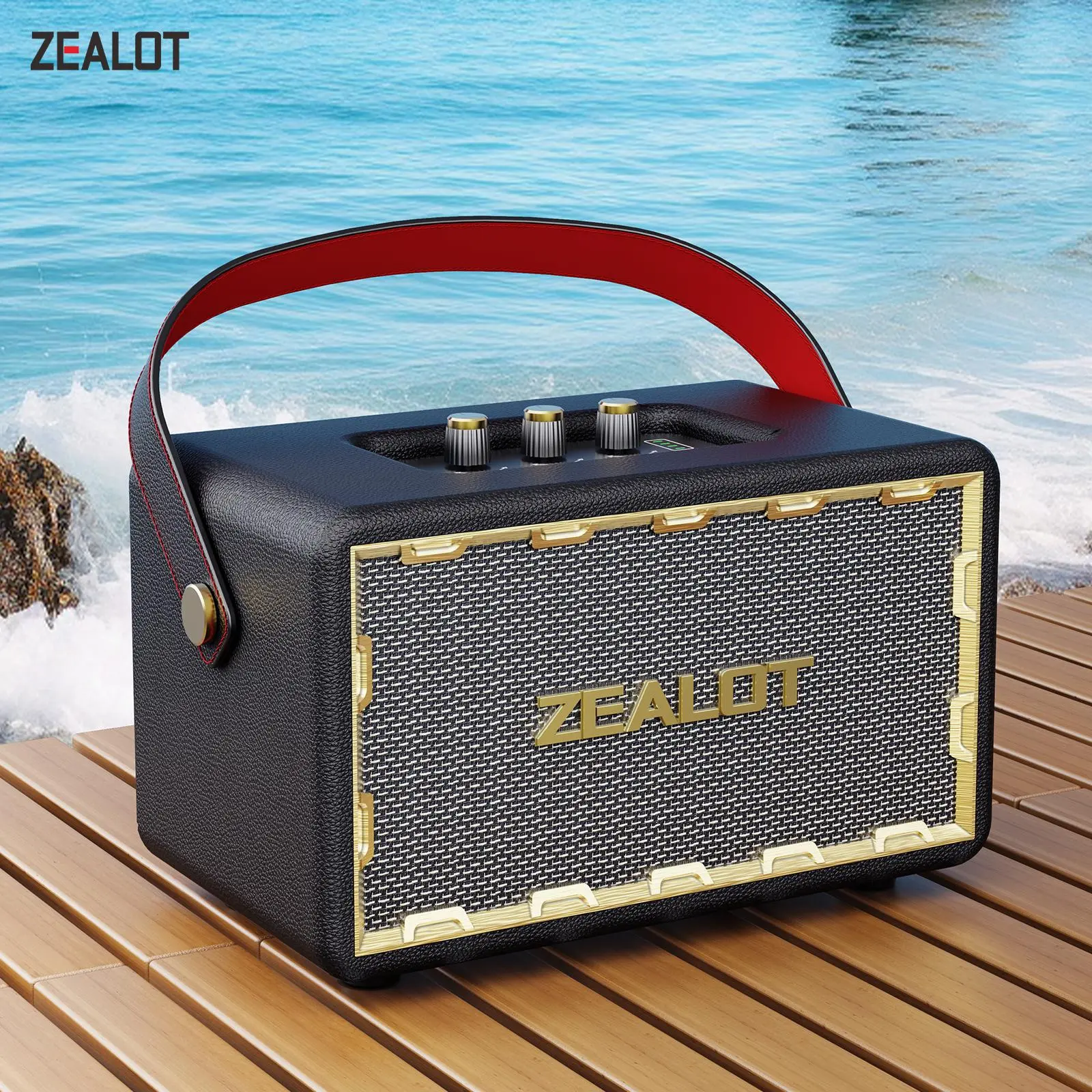 ZEALOT 60W Wireless Speaker, Rechargeable Portable Bluetooth-compatible Speaker with 24000mAh Battery, Outdoor Speaker for Home, Car, Camping, Audio