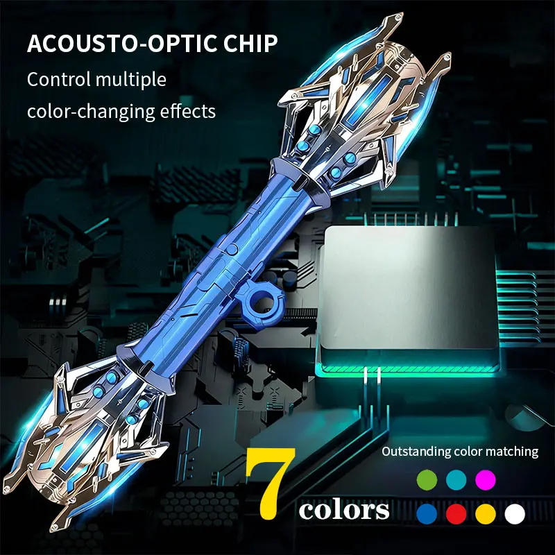 Cool Thunder Star Scepter-Style LED Light Up Sword with Fun Sound Effects, Novelty Stress Relief Toy for Playful Atmosphere