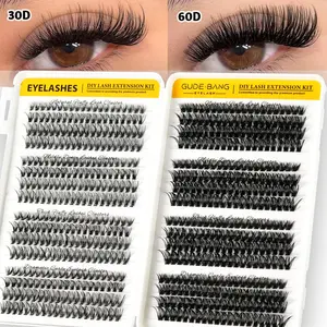 High-capacity DIY tufted eyelashes, Eyelash Extensions, 30D+60D imitation mink false eyelash tufts-thick, light & super soft & super light, mixed length of 10-16mm, fluffy, curled, eye tail extended