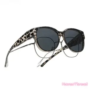 Summer UV Protection Driving Sunglasses Y2K Round Frame Wear Over Glasses Retro Fit Over Sunglasses for Women Men