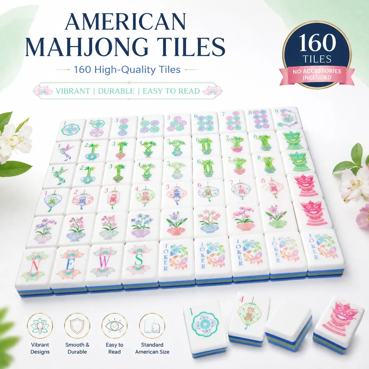 Premium 4-Ply Blue Acrylic Mahjong Set - 160 Smooth & Durable Crystal Tiles, Indoor Leisure Essential for Family Gatherings (Sports & Outdoor, Leisure & Outdoor Recreation Equipment)