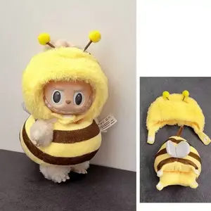Cute Bee Waistcoat-cute doll clothes accessory,17CM Sized Dolls, Cute Hooded Outfit with Matching Bag, Soft Fluffy Material, Perfect for Collectors & Gifts