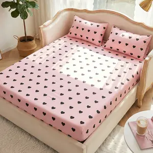 2/3pc Fitted Sheet, Bedding, Mattress Protector, Bed Cover, Bed Sheet, Cozy Home Textile,1pc Mattress Cover with 1/2pcs Pillowcase, Fits For All Size Beds - Twin, Full, Queen, King, Suitable For All Seasons, Dustproof Bedspread, Floral Style, No Pillow