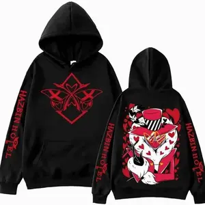 Hazbin Hotel Graphic Design Print Hoodie Man Woman Harajuku Long Sleeve Pullover Tops Sweatshirt Oversized Gift Hoodies