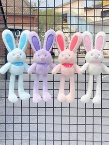 Cute Plush Long-Eared Rabbit Keychain, Pull-Out Design, Perfect Gift for Girlfriend, Fashion Accessory, Model Xinghao