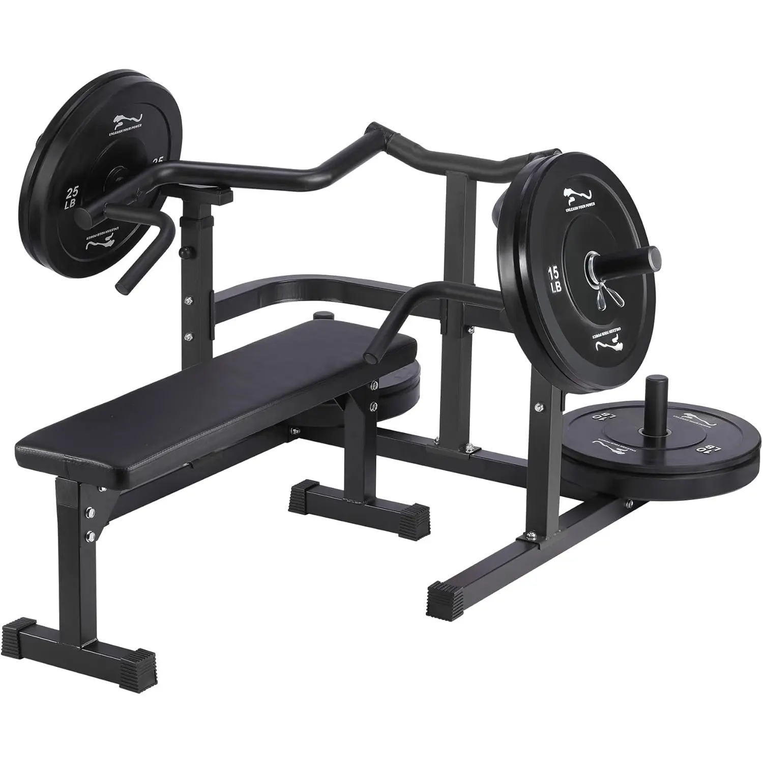 Chest Press Machine with Independent Converging Arms, 1050LBS Bench Press Machine with Independent Flat Bench, Heavy Duty Bench Press Rack for Home Gym, Adjustable Chest Workout Equipment