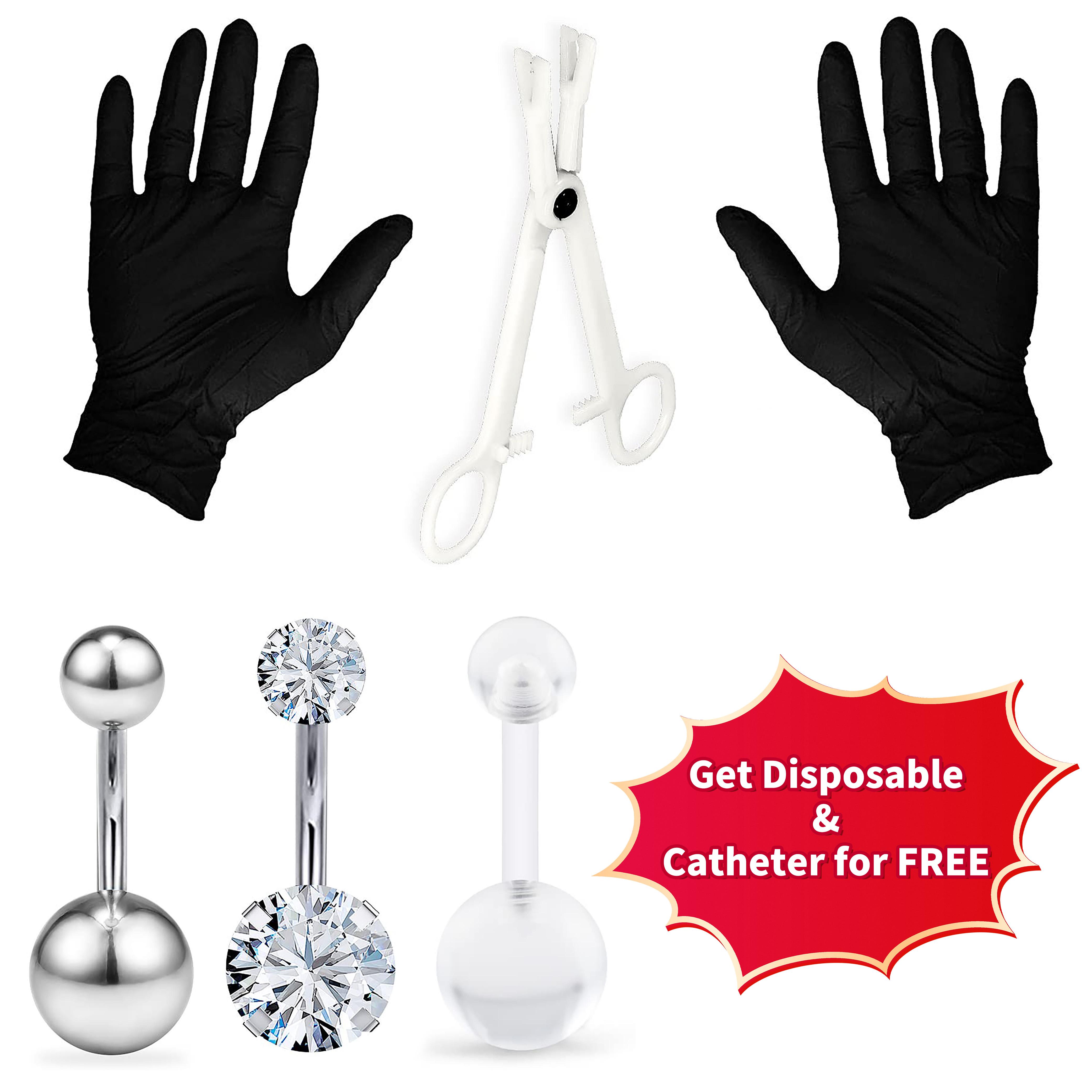 Belly Button Navel Kit for Women Men 14G Bellybuttons Ring Percing Kit
