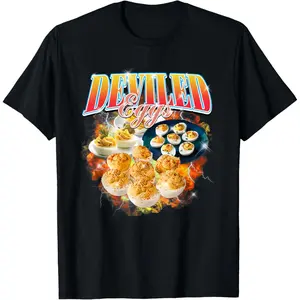 100% Cotton Thanksgiving Deviled Eggs Bootleg 90's Rap Rock Vintage T-Shirt