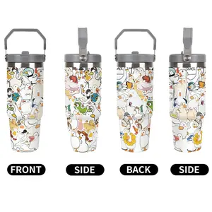 Portable 30oz Stainless Steel Vacuum Insulated Travel Mug with Lid, Perfect Gift for Valentine's Day Christmas Halloween