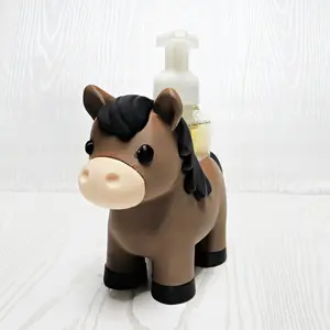 Horse Foaming Soap Holder - Farmhouse Bathroom Decor - Western Countertop Soap Bottle Stand - Cute Horse Lover Kitchen Accessory