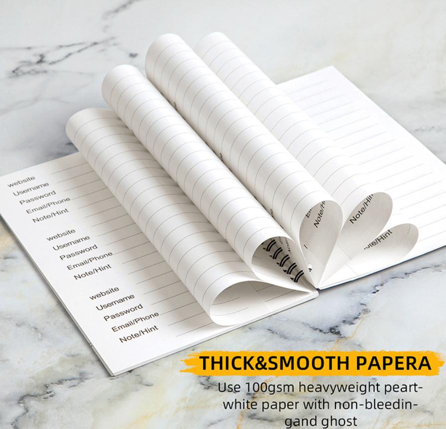 Funny Spiral Bound Password Book Minimalist Account Password Record Notebook for Office Workers with Stickers Durable Material & User-friendly Access