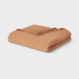 Full/Queen TENCEL Lyocell Waffle Bed Blanket Brown - Threshold Full/Queen TENCEL Lyocell Waffle Bed Blanket Brown - Threshold