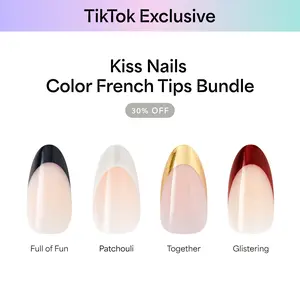 [TikTok Exclusive] Kiss Press On Glue Nails Bundle - Color French Tips