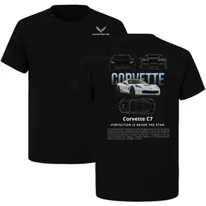 Corvette C7 Racing Car T-Shirt, Unisex Short-sleeve Cotton Tee For Chevy Fans, Car Themed Apparel For Men and Women